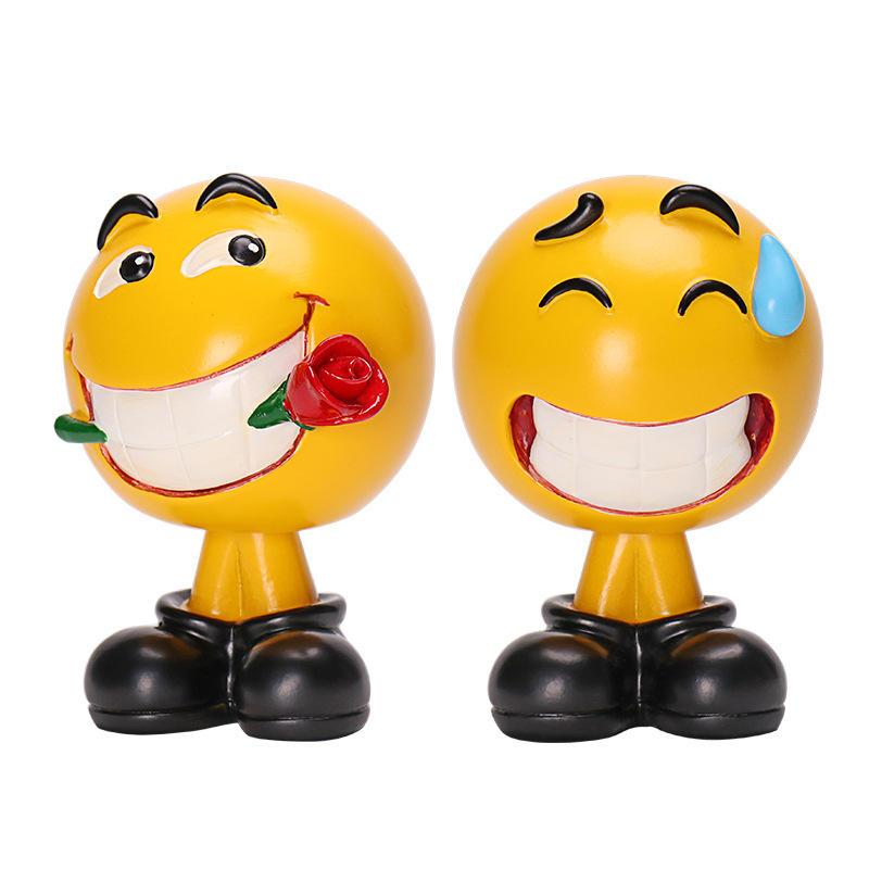 Custom Resin Decorative Dashboard Bobblehead emoji Toy